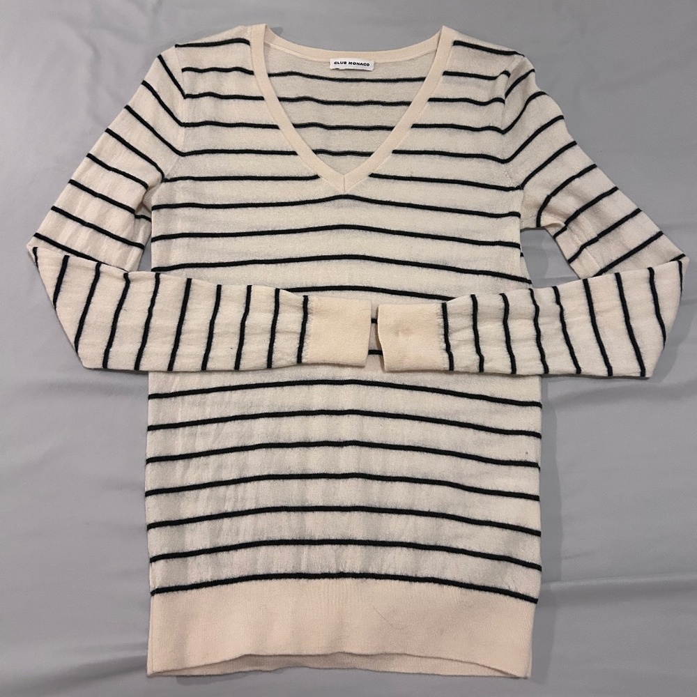 V-Neck Stripe Sweater